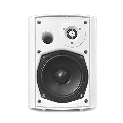 Pyle Wall Mount Home Speaker System - Active + Passive Pair Wireless Bluetooth Compatible Indoor / Outdoor Water-resistant Weatherproof Stereo Sound Speaker Set with AUX IN - PDWR51BTWT (White) - CookCave