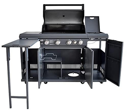 Rustler2 Four(4) Burner Gas Grill Center & Kitchen Island by Brand-Man Grills - CookCave