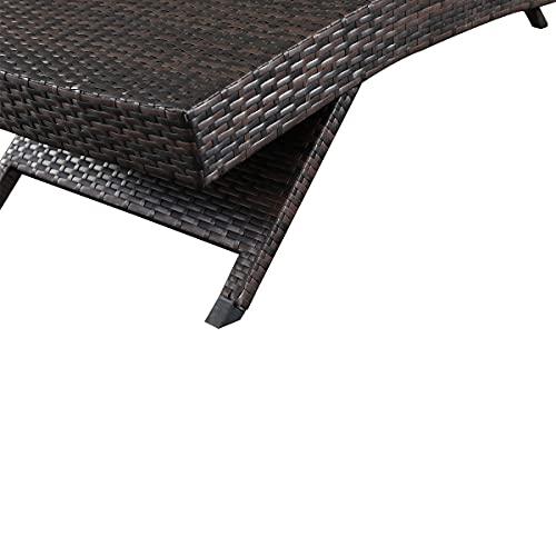 Asifom 79'' Long Reclining Chaise Lounge Set (Set of 2), Outdoor Wicker Reclining Lounge Chair Patio Rattan Double Chaise Lounge Lawn Sunbathing Chairs Beach Pool Backrest Recliners (Set of 2) - CookCave