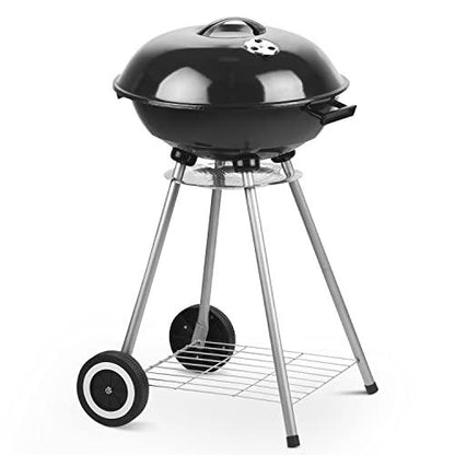 Wonlink Portable Charcoal Grill, 18.5 Inch Camping BBQ Grill with Wheels for Outdoor Cooking Picnic Barbecue - CookCave