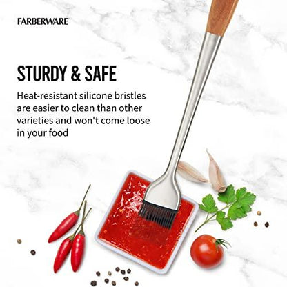 Farberware Barbeque Stainless Steel with Acacia Wood Handle Basting Brush - CookCave