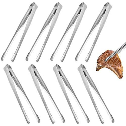 Serving Tongs Kitchen Tongs,Buffet Tongs, Stainless Steel Food Tong Serving Tong,small tongs 8 Pack(Sliver 7 Inch) - CookCave
