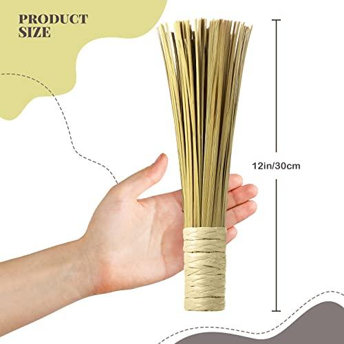 12 Inches Wok Brush Cleaning Whisk Bamboo Scrub Brush Kitchen Cleaning Brushes Bamboo Pot Scraper Scrubber Dish Pan Brush for Cooking Skillet Grill Utensils Scrubbing Cleaning (2 Pack) - CookCave