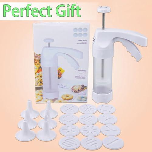 Suuker Cookie Press Gun Kit, Spritz Cookie Press Set for Baking Cookie Decorating Kit with 12 Cookie Press Discs and 6 Piping Tips for DIY Biscuit Cake Dessert Making and Decorating Baking Supplies - CookCave