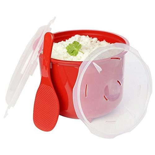 Microwave Rice Steamer Cooker BPA Free 2.6L Red - CookCave