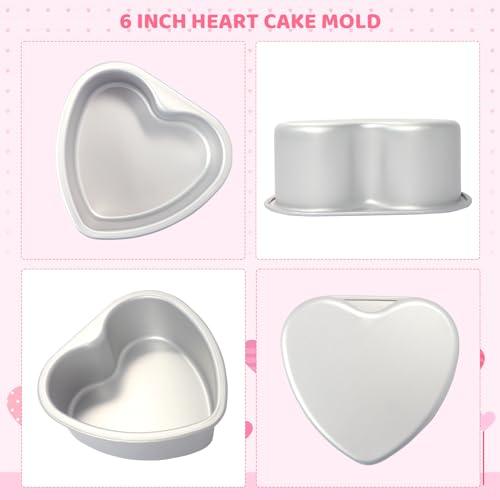 Gvhntk Heart Shaped Cake Pan 6 Inch Aluminum Cake Pans Heart Cake Tin Baking Cake Mold for Valentine's Day Weddings Birthday Party - CookCave