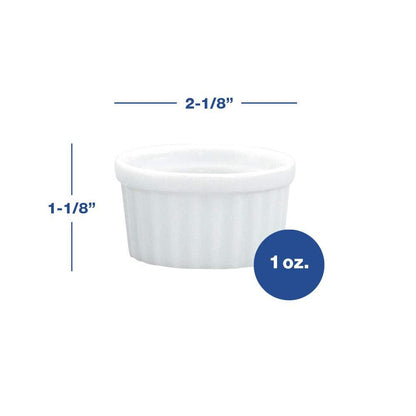 HIC Kitchen Mini Butter Crock Ramekin Set, Fine White Porcelain, 1-Ounce, Set of 6 - CookCave