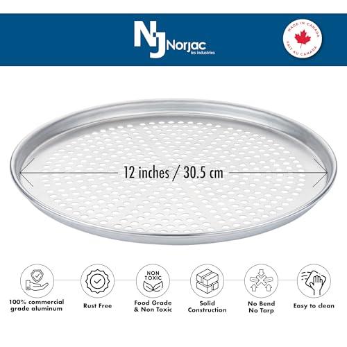 Norjac Pizza Pan with Holes, 12 Inch, 2 Pack, Restaurant-Grade, 100% Aluminum, Perforated Pizza Pan, Oven-Safe, Rust-Free. - CookCave