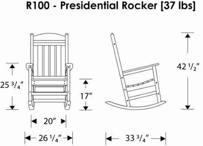 POLYWOOD R100BL Presidential Rocking Chair, Black - CookCave