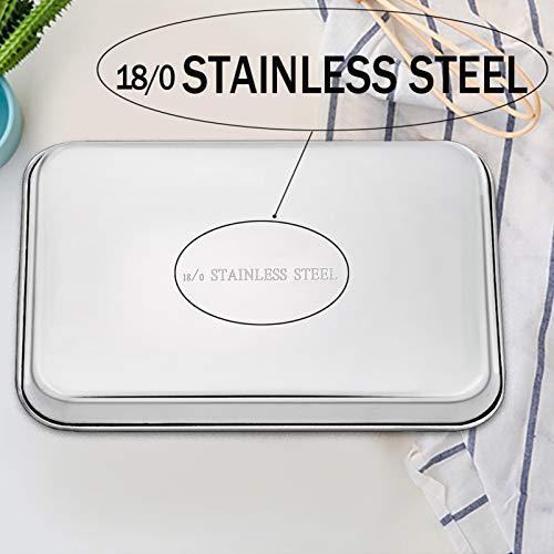 TeamFar Baking Sheet, Stainless Steel Baking Pan Cookie Sheet, Healthy & Non Toxic, Rust Free & Less Stick, Easy Clean & Dishwasher Safe - CookCave