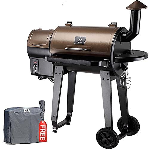 Z GRILLS ZPG-450A 2023 Upgrade Wood Pellet Grill & Smoker 6 in 1 BBQ Grill Auto Temperature Control, 450 Sq in Bronze - CookCave