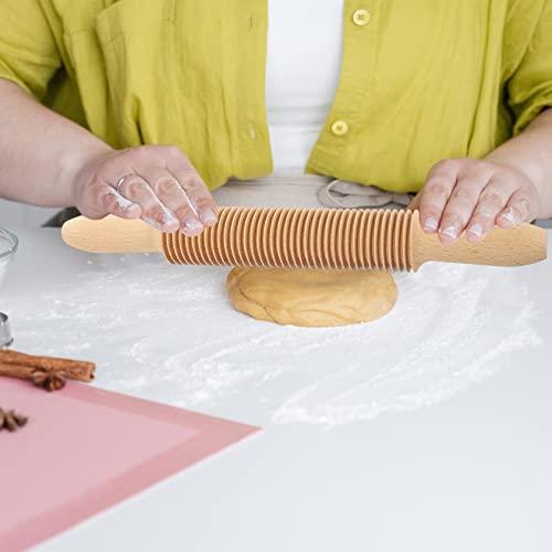 HEMOTON Pasta Rolling Pin Pasta Making Tool Multitools Multipurpose Tool Clay Rolling Pin Dough Cutter Roller Gnocchi Board Lefse Griddle Baking Rolling Pin Wood Pastry Slicer - CookCave