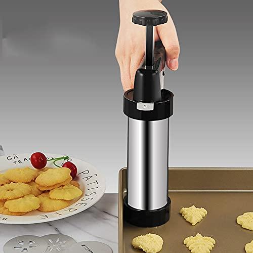 Cookie Press Set, Stainless Steel Cookie Maker Biscuit Press Icing Gun Set with 13 Metal Cookie Press Discs for Cake Decoration - CookCave