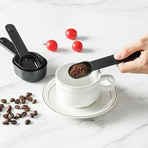 COOK WITH COLOR Measuring Cup Set - 9 PC. Nesting Stackable Liquid Measure Cup, Dry Measuring Cups and Spoons with Funnel and Scraper (Black) - CookCave