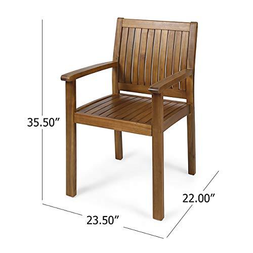 Christopher Knight Home Teague Outdoor Acacia Wood Dining Chairs (Set of 2), Teak Finish - CookCave