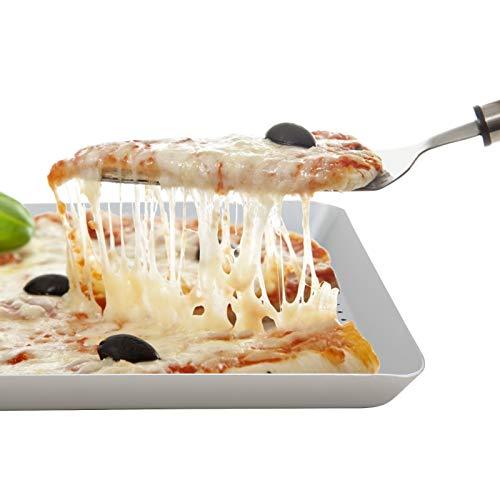 Beasea Square Pizza Pan for Oven, 11.8 Inch Pizza Pan with Holes Aluminum Alloy Pizza Oven Tray Pizza Crisper Pan Pizza Baking Tray Bakeware for Home Restaurant Kitchen - CookCave
