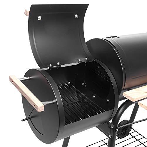 Outvita BBQ Charcoal Grill, Outdoor Patio Barbecue Cooker with Offset Smoker, Wheels and Tray for Balcony Picnics, Party and Camping - CookCave