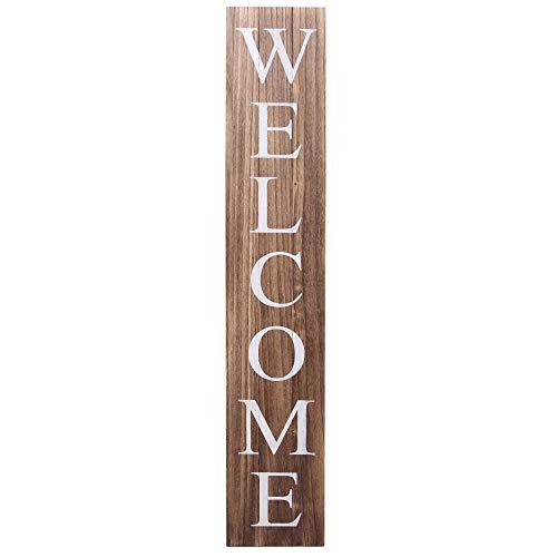 ALBEN Welcome Sign for Front Door Porch – 5 Feet Tall, Vertical Wooden Outdoor and Indoor Welcome Home Decor Sign Wall Decorations (Brown) - CookCave