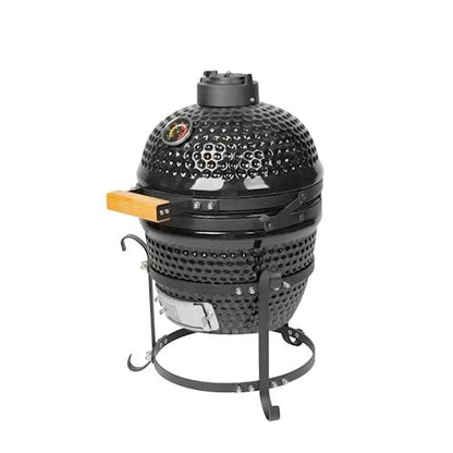 AUPLEX 13" Kamado, Ceramic BBQ Charcoal Grill, Mini Portable Clay Smoker Oven Barbecue Grill for Backyard, Balcony - CookCave