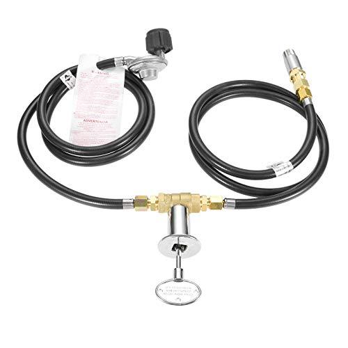 Aupoko Fire Pit Installation Kit with 150K BTU Propane Gas Valve Control Assembly System Kit, Including 1/2' Chrome Key and Quarter-Turn Shut-Off Valve, Replacement for Propane Gas Connection - CookCave