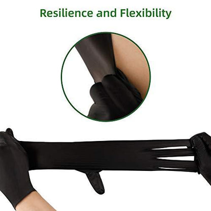 Kexle Nitrile Disposable Gloves Pack of 100, Latex Free Safety Working Gloves for Food Handle or Industrial Use, Black, Large(Pack of 100), (2D-IJ9V-27IH) - CookCave