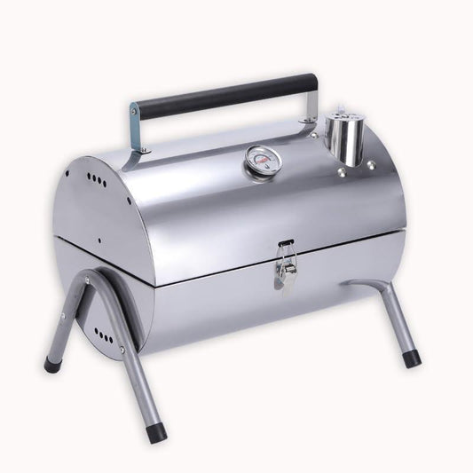 KASEDA Stainless Steel Adjustable Portable Charcoal Grill, Multi-functional Metal Small BBQ Smoker for Outdoor Hiking Picnic Camping Beach,Tabletop Outdoor Barbecue Smoker - CookCave