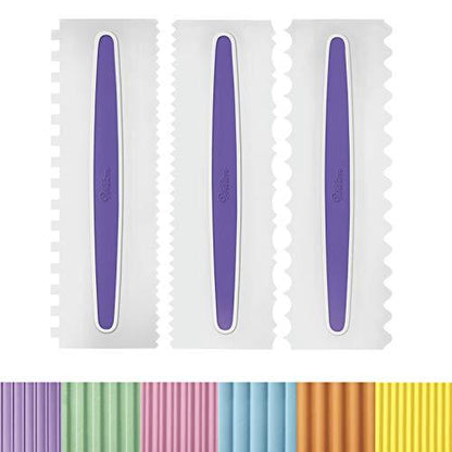 Wilton Comb Icing Smoother Set-3 Piece, White/Purple - CookCave