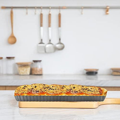 Cyimi Rectangular Tart Pan 14 Inch Nonstick Quiche Pie Pan with Removable Bottom Tart Pan for Pies, Quiche Bakeware, Cheese Cakes, Desserts - CookCave