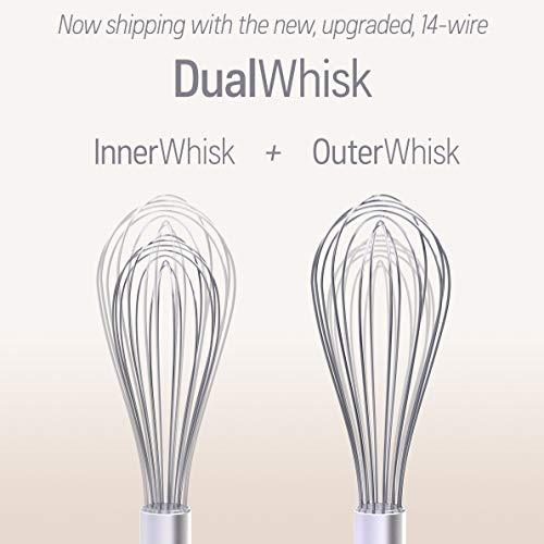 Whisk Wiper - Wipe a Whisk Easily - Multipurpose Kitchen Tool, Made In USA - Includes 11" Stainless-Steel Whisk - Cool Baking Gadget, A Great Gift For Men and Women (Color: Glass Blue) - CookCave