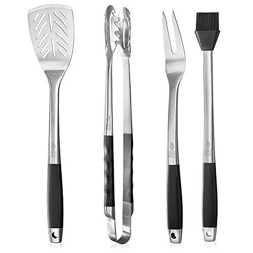 Pure Grill 4-Piece Stainless Steel BBQ Tool Utensil Set - Professional Grade Barbecue Accessories - CookCave