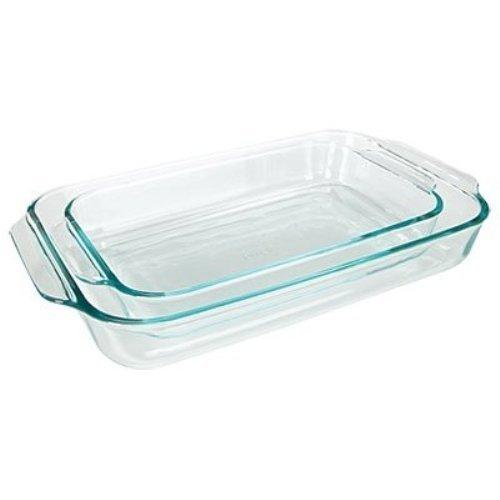 Pyrex Basics Clear Oblong Glass Baking Dishes, 2 Piece Value-plus Pack Set Made in the USA - CookCave
