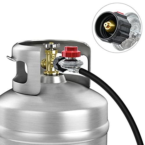 briidea Propane Fire Pit Hose Kit, All-in-One Fire Pit Ignition Kit Includes Air Mixer Valve, Key Valve, Propane Regulator with 4ft Hose, PVC Hose - CookCave