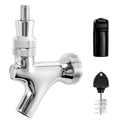 Hgkeke Beer Faucet Beer Tap for Kegs Kegerator Draft Beer Tower, Classic & Standard American Beer Faucet with Beer Tap Plug (Stainless Steel Core & Brass Body) - CookCave