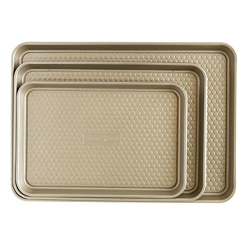 Nordic Ware Honeycomb Embossed Nonstick Baking Sheets, Gold, 3-Pans - CookCave