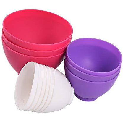 Goalfly 12 Pcs Silicone Mixing Bowls Set, Size 0.14, 0.27, 0.49 QT, Flexible Silicone Bowls for Kitchen, Non Stick Silicone Bowls for Melting Chocolate, Icing, Cooking, Prepping Food - CookCave