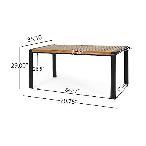 Christopher Knight Home 317024 Holt Dining Table, Teak + Black - CookCave