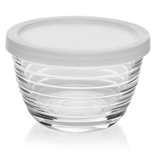 Libbey Small Glass Bowls with Lids, 6.25 ounce, Set of 8, Clear, 3.45-inch Diameter - CookCave