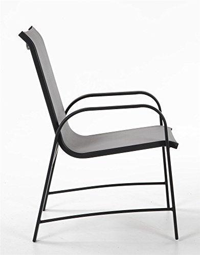 CoscoProducts Cosco Outdoor Living Dining Chairs, 6-Pack, Gray Frame, Light Gray Sling (88645GLGE) - CookCave