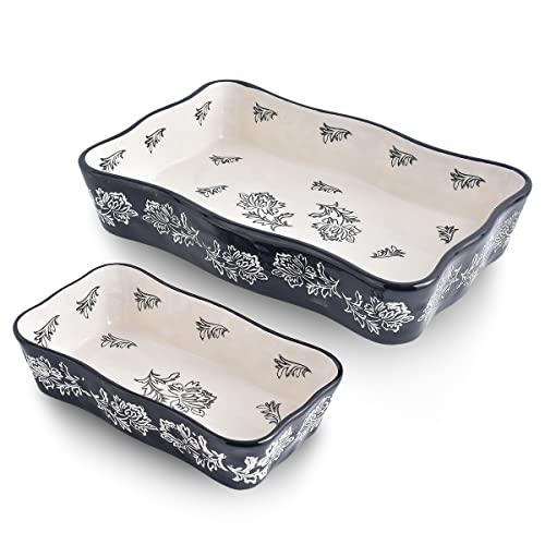 Wisenvoy Baking Dish Casserole Dish Ceramic Lasagna Pan 2-Pcs Bakeware Sets Baking Dishes Baking Set Baking Dish Set - CookCave