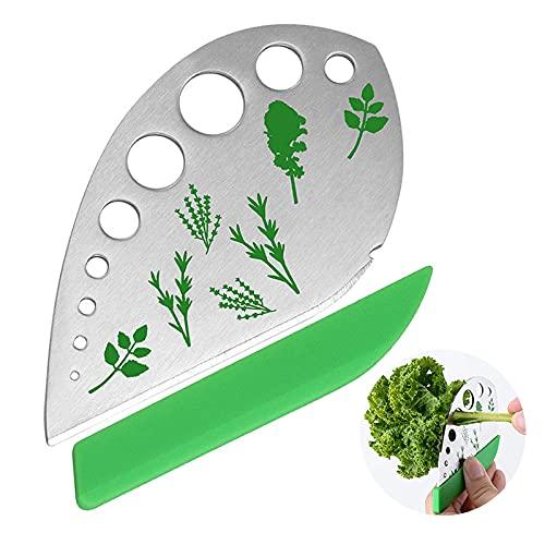 Herb Stripper, Jiaedge Green 9 holes Stainless Steel Kitchen Herbs Leaf Stripping Tool, Metal Herb Peeler for Kale, Collard Greens, Thyme, Basil, Rosemary Stripper - CookCave