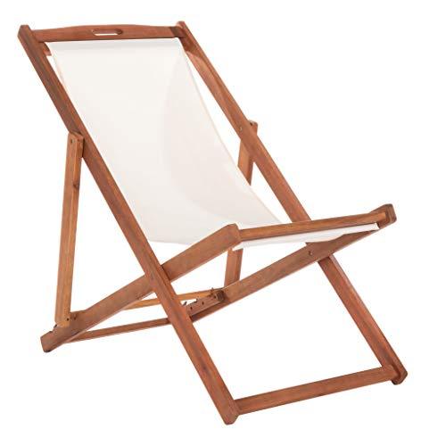 Safavieh PAT7040E-SET2 Outdoor Loren Brown (Set of 2) Sling Chair, Natural/Beige - CookCave