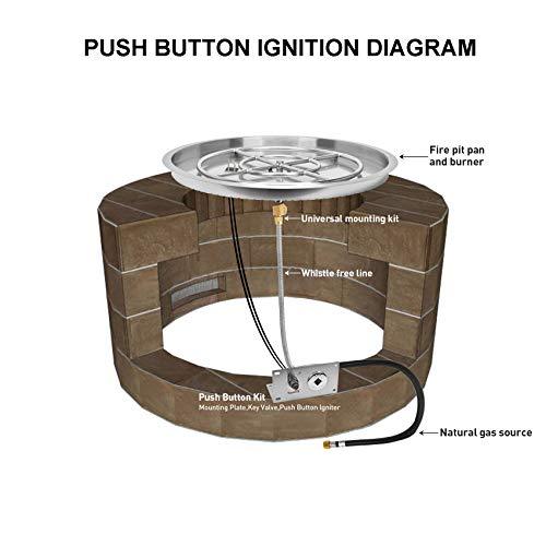 Stanbroil 31 inch Round Drop-in Fire Pit Pan with Spark Ignition Kit Natural Gas Version - CookCave