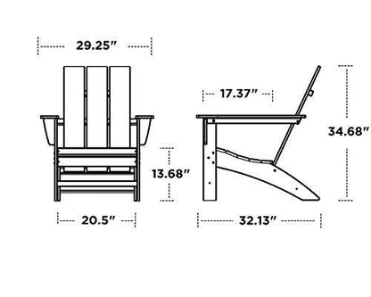 POLYWOOD AD420BL Modern Adirondack Chair, Black - CookCave