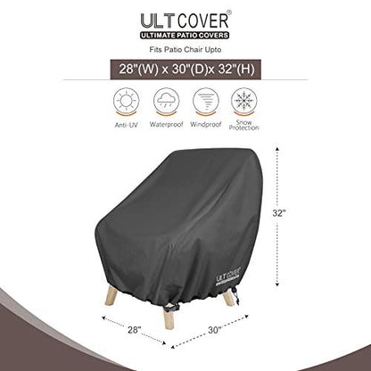 ULTCOVER Waterproof Patio Chair Cover – Outdoor Lounge Deep Seat Single Lawn Chair Cover 4 Pack Fits Up to 28W x 30D x 32H inches, Black - CookCave