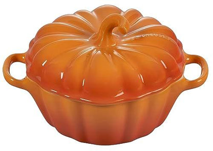 Le Creuset Stoneware Figural Pumpkin Petite Cocotte, 12 oz., Persimmon - CookCave