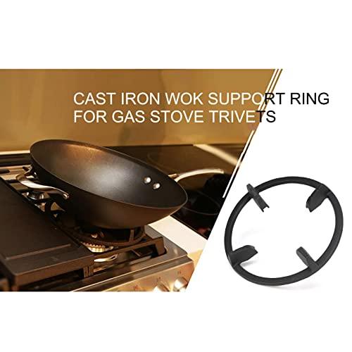 NEMORSO Cast Iron Wok Support Ring, Wok Support Stand For Gas Hob For Kitchen Samsung, Ge, Frigidaire, Whirlpool, Kitchenaid Etc - Wok Adapter Universal Non Slip, Gas Stove Rack Accessories - CookCave