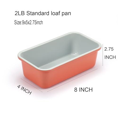 Monfish 2pcs Bread Loaf Pans for Home Baking, Carbon Steel 1lb loaf Tin, Perracotta 9x5 inch Non-Stick bread Pan Mold - CookCave