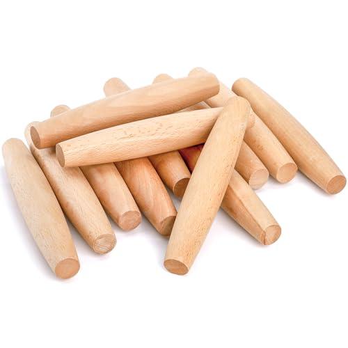 Elsjoy 12 Pack French Rolling Pin Wooden Dough Roller, 8 Inch Tapered Small Roll Pin for Baking Pie, Cookie, Pasta, Dumpling, Non-Stick - CookCave