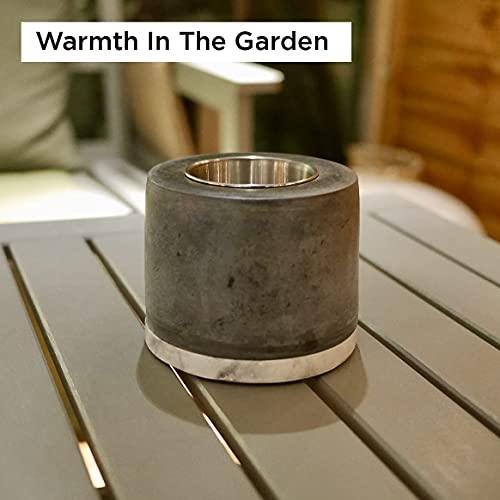 Roundfire Concrete Tabletop Fire Pit - Ethanol Fire Pit, Fire Bowl, Mini Personal Fireplace for Indoor & Garden - Bio Ethanol Fuel - CookCave