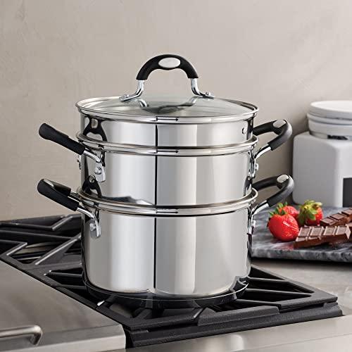 Stainless Steel 3 Quart Steamer & Double-Boiler, 4 Piece - CookCave